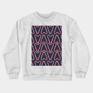 Candy Cane Hearts on Navy blue Crewneck Sweatshirt